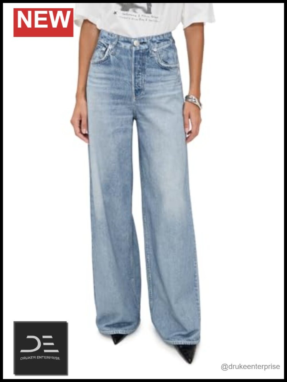 High Rise Wide Leg French Terry Pants with Stretch